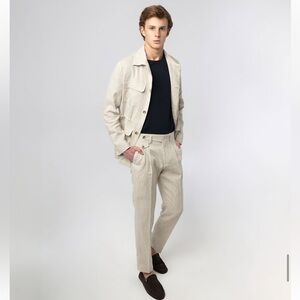 Score Mickail 100% linen button up Zafari lightweight‎ jacket men’s shirt Sz XXL